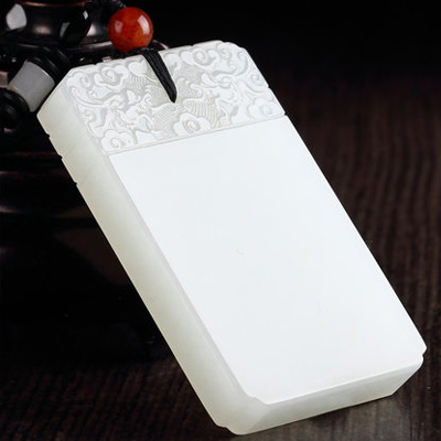 和田白玉平安牌